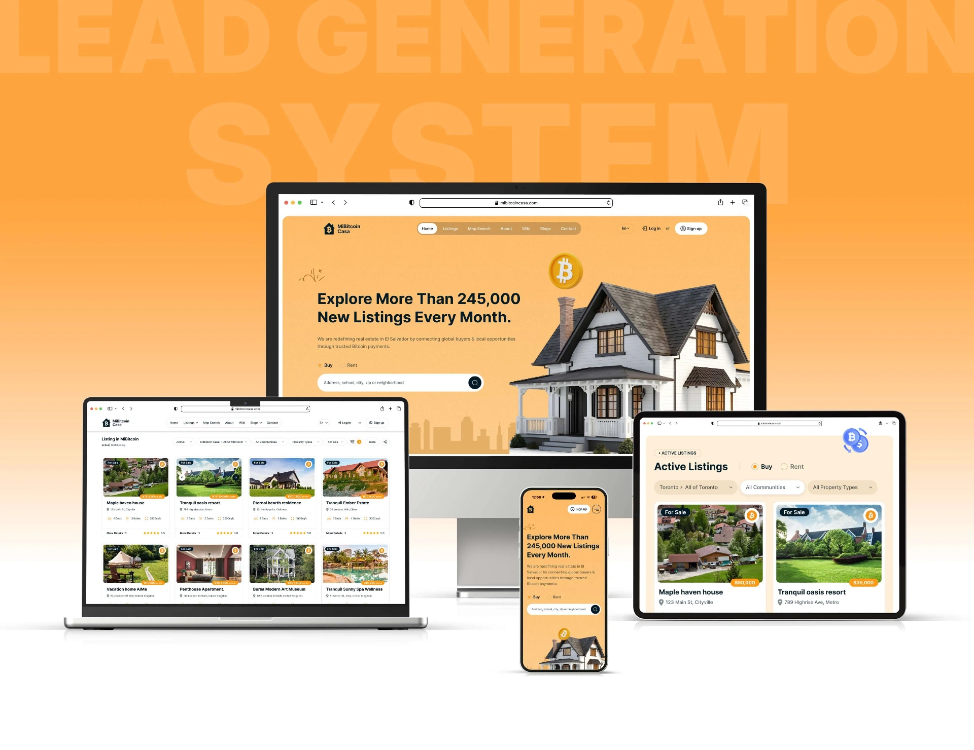 Redesigned real estate platform showing property listings with structured filtering and agent visibility